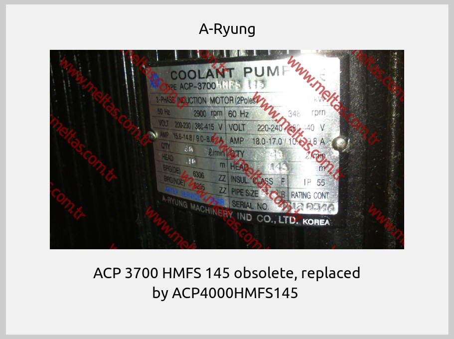A-Ryung - ACP 3700 HMFS 145 obsolete, replaced by ACP4000HMFS145 