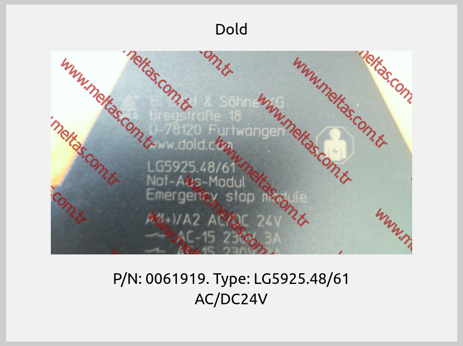 Dold-P/N: 0061919. Type: LG5925.48/61 AC/DC24V