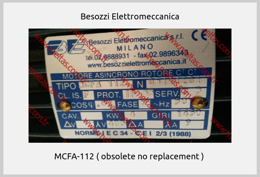Besozzi Elettromeccanica - MCFA-112 ( obsolete no replacement ) 