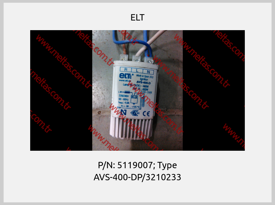 ELT-P/N: 5119007; Type AVS-400-DP/3210233
