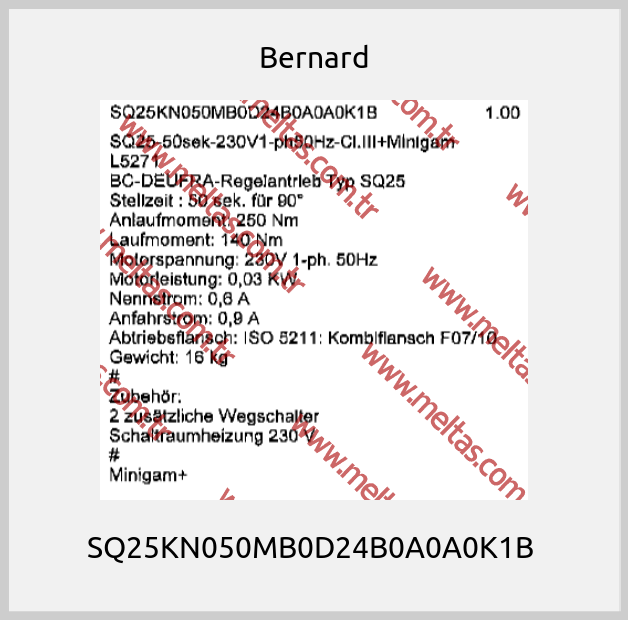 Bernard - SQ25KN050MB0D24B0A0A0K1B 