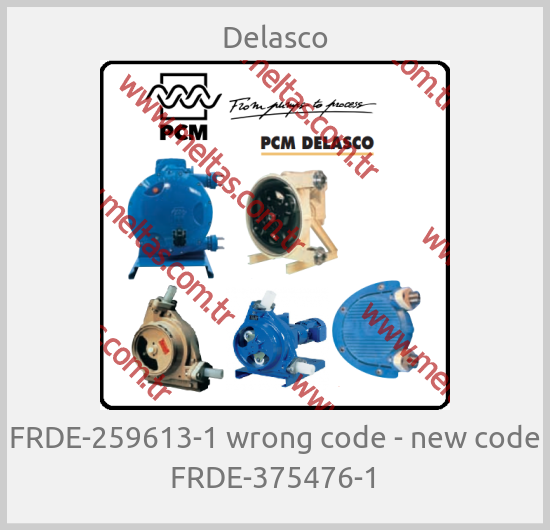 Delasco-FRDE-259613-1 wrong code - new code FRDE-375476-1