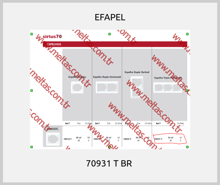 EFAPEL - 70931 T BR 