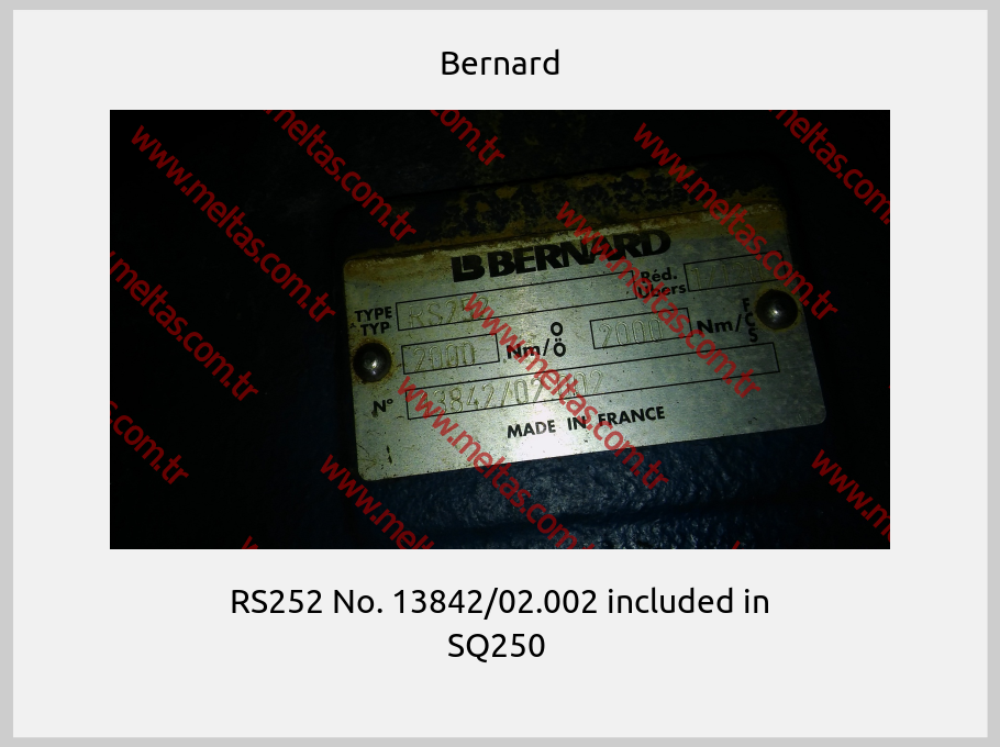 Bernard-RS252 No. 13842/02.002 included in SQ250 