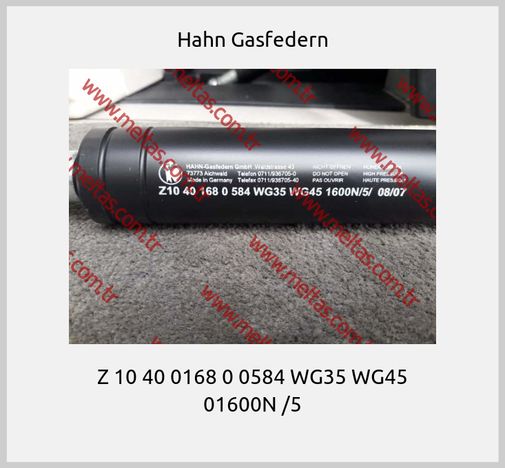 Hahn Gasfedern - Z 10 40 0168 0 0584 WG35 WG45 01600N /5