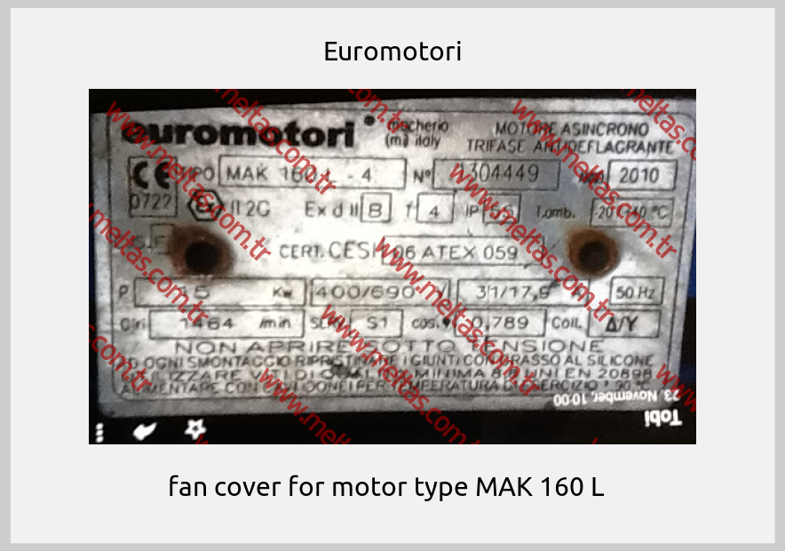 Euromotori - fan cover for motor type MAK 160 L  