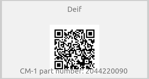 Deif-CM-1 part number: 2044220090 