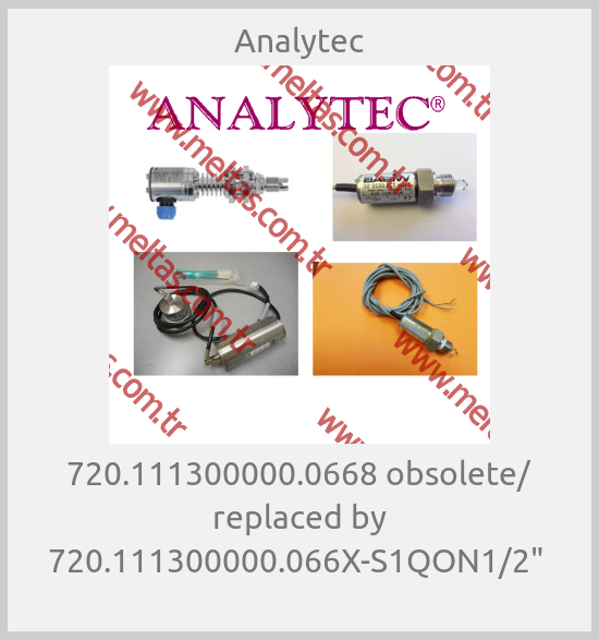 Analytec - 720.111300000.0668 obsolete/ replaced by 720.111300000.066X-S1QON1/2" 