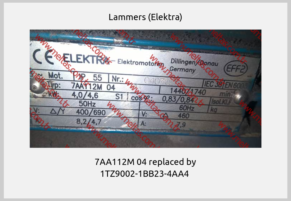 Lammers (Elektra) - 7AA112M 04 replaced by 1TZ9002-1BB23-4AA4 