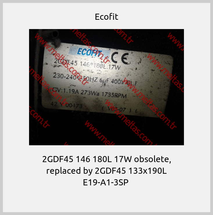 Ecofit - 2GDF45 146 180L 17W obsolete, replaced by 2GDF45 133x190L E19-A1-3SP 
