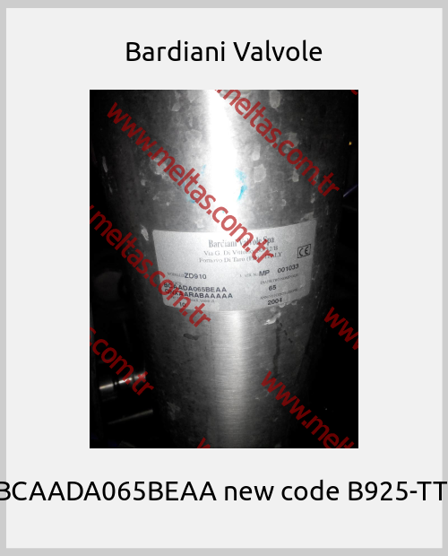 Bardiani Valvole - BCAADA065BEAA new code B925-TT 