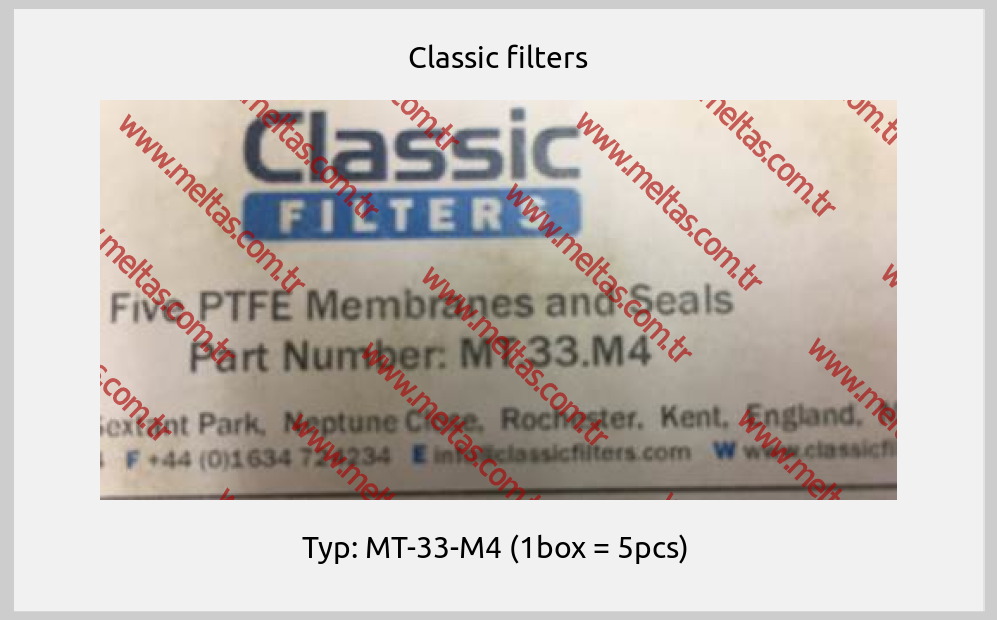 Classic filters - Typ: MT-33-M4 (1box = 5pcs) 