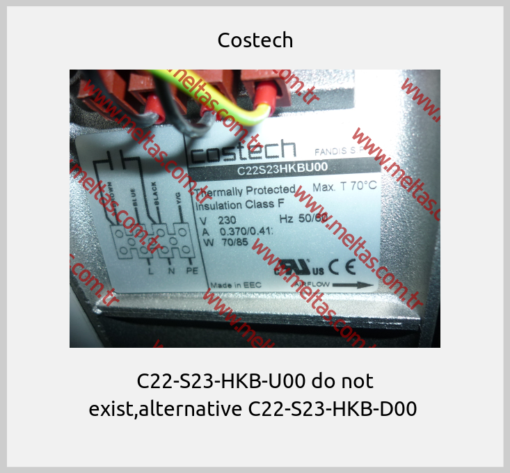 Costech - C22-S23-HKB-U00 do not exist,alternative C22-S23-HKB-D00 