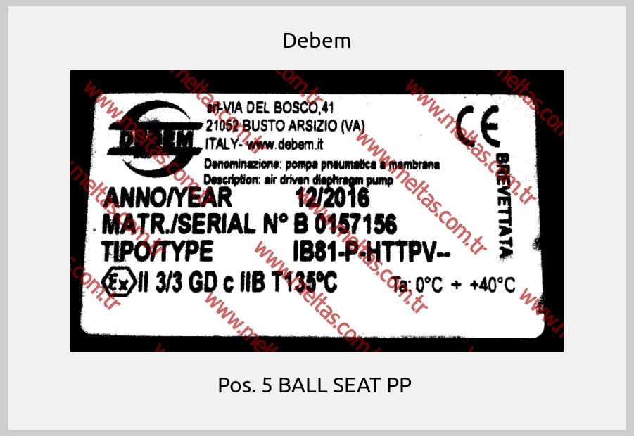 Debem - Pos. 5 BALL SEAT PP 