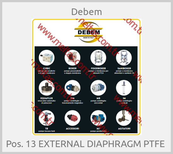 Debem - Pos. 13 EXTERNAL DIAPHRAGM PTFE 