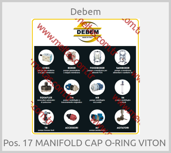 Debem-Pos. 17 MANIFOLD CAP O-RING VITON 
