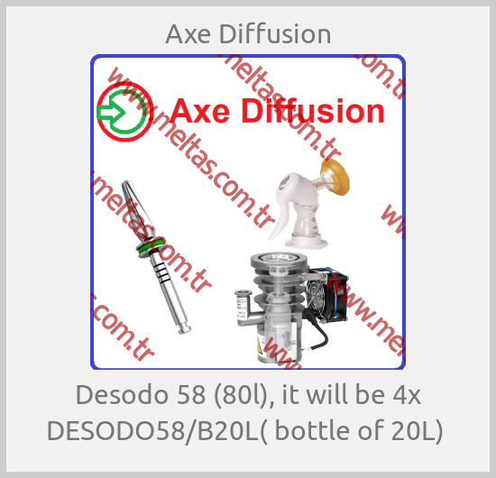 Axe Diffusion - Desodo 58 (80l), it will be 4x DESODO58/B20L( bottle of 20L) 