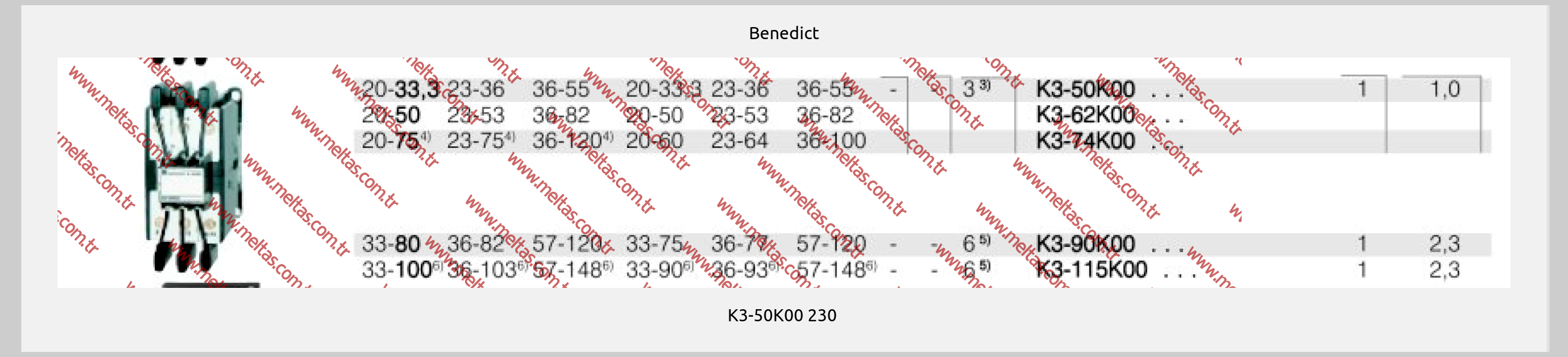 Benedict-K3-50K00 230 