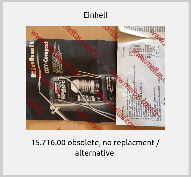 Einhell - 15.716.00 obsolete, no replacment / alternative 