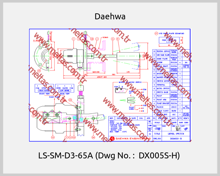 Daehwa-LS-SM-D3-65A (Dwg No. :  DX005S-H) 