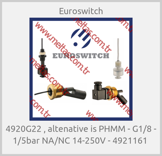 Euroswitch - 4920G22 , altenative is РНММ - G1/8 - 1/5bar NA/NC 14-250V - 4921161 