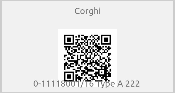 Corghi - 0-11118001/16 Type A 222 