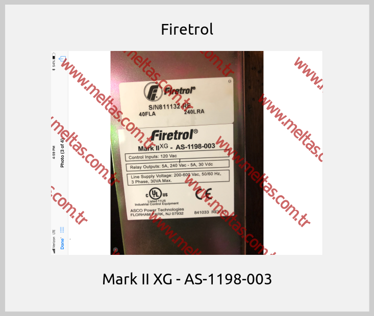 Firetrol - Mark II XG - AS-1198-003