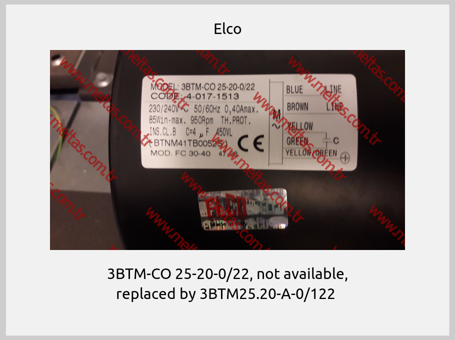 Elco - 3BTM-CO 25-20-0/22, not available, replaced by 3BTM25.20-A-0/122 