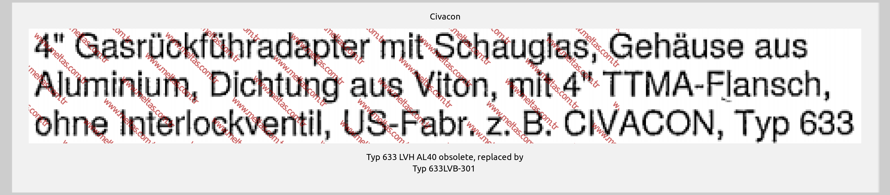 Civacon-Typ 633 LVH AL40 obsolete, replaced by Typ 633LVB-301 