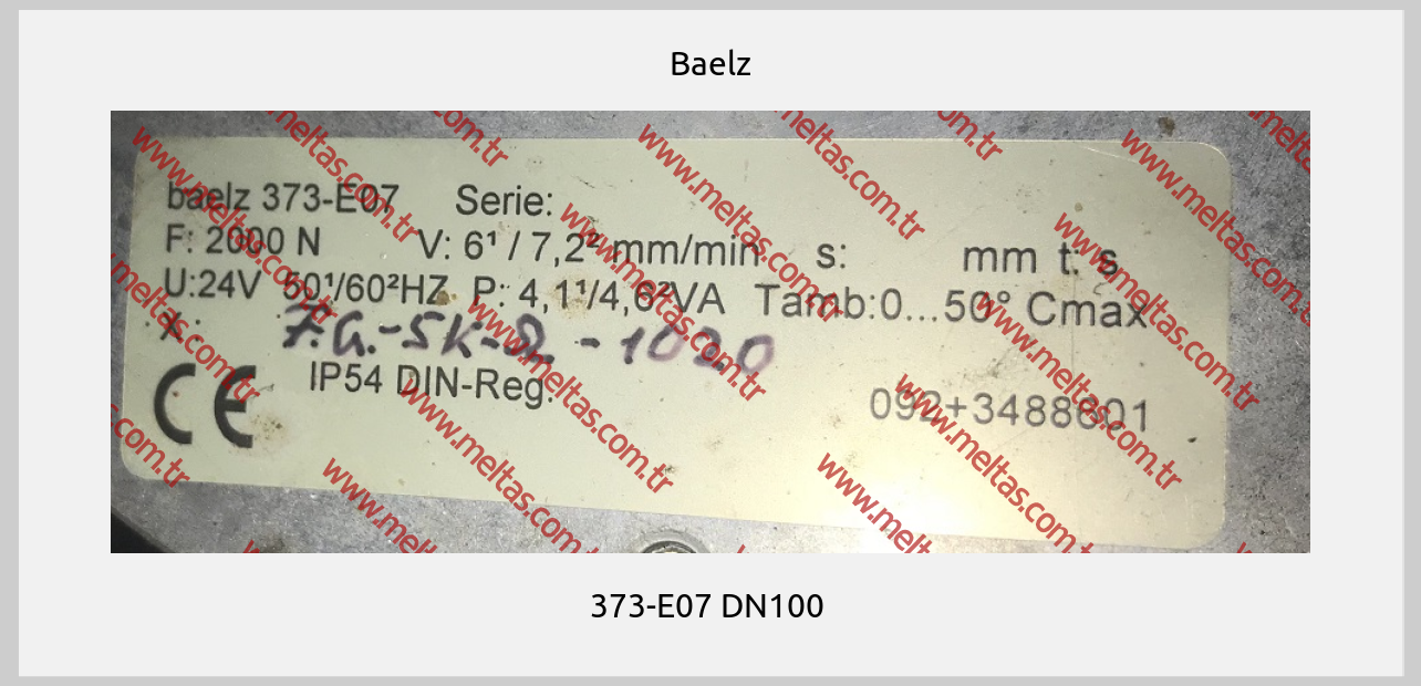 Baelz -  373-E07 DN100 