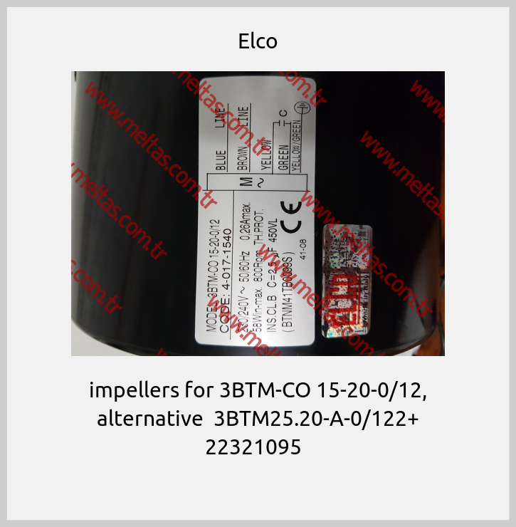 Elco - impellers for 3BTM-CO 15-20-0/12, alternative  3BTM25.20-A-0/122+ 22321095  