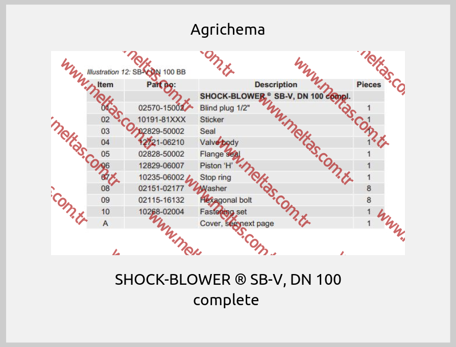 Agrichema-SHOCK-BLOWER ® SB-V, DN 100 complete 