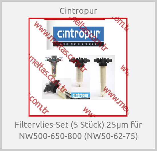 Cintropur - Filtervlies-Set (5 Stück) 25µm für NW500-650-800 (NW50-62-75)