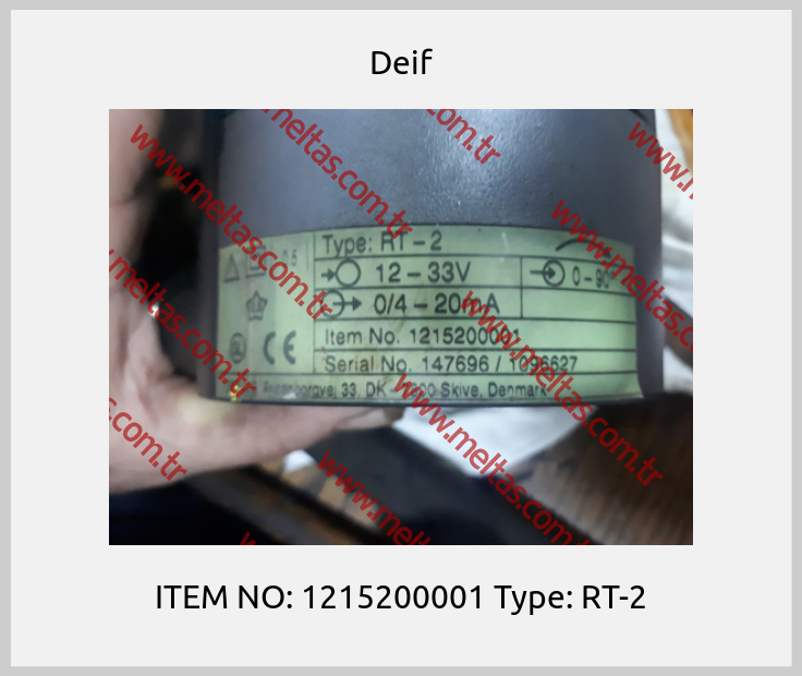 Deif - ITEM NO: 1215200001 Type: RT-2