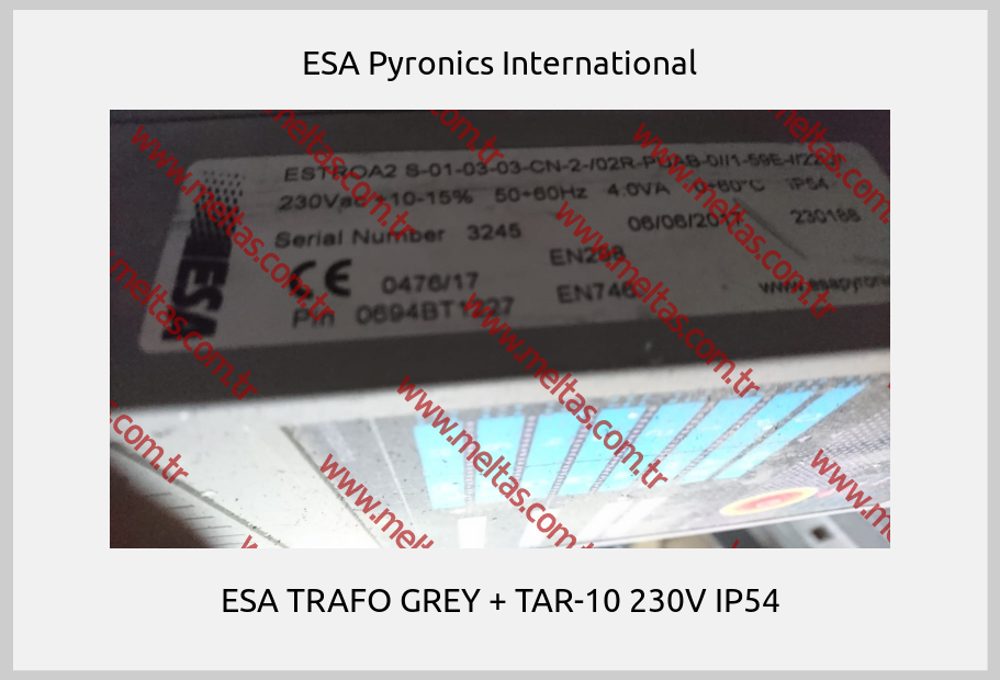 ESA Pyronics International - ESA TRAFO GREY + TAR-10 230V IP54