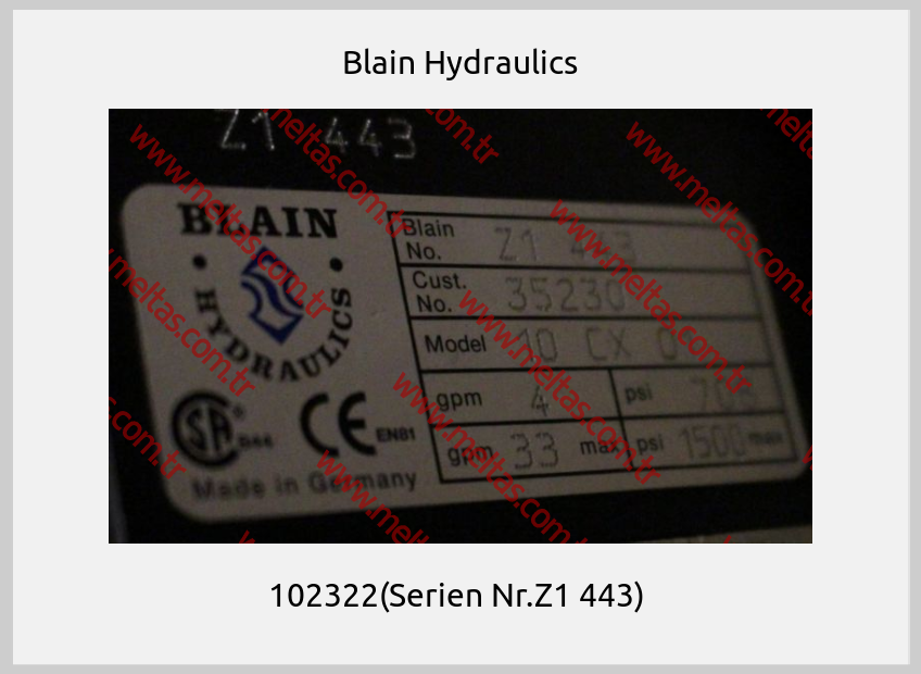 Blain Hydraulics - 102322(Serien Nr.Z1 443) 