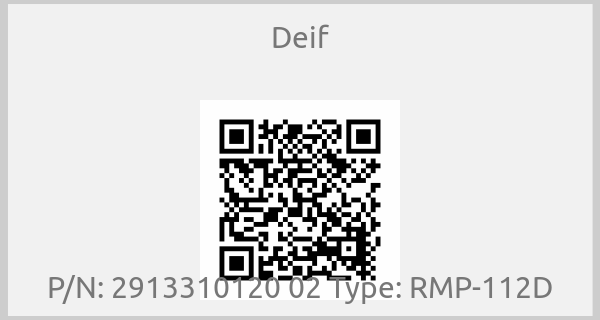 Deif - P/N: 2913310120 02 Type: RMP-112D