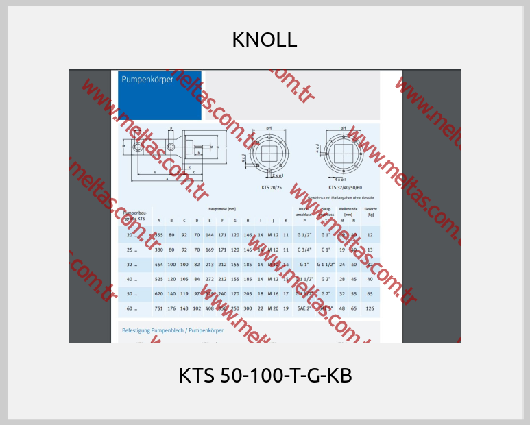 KNOLL - KTS 50-100-T-G-KB