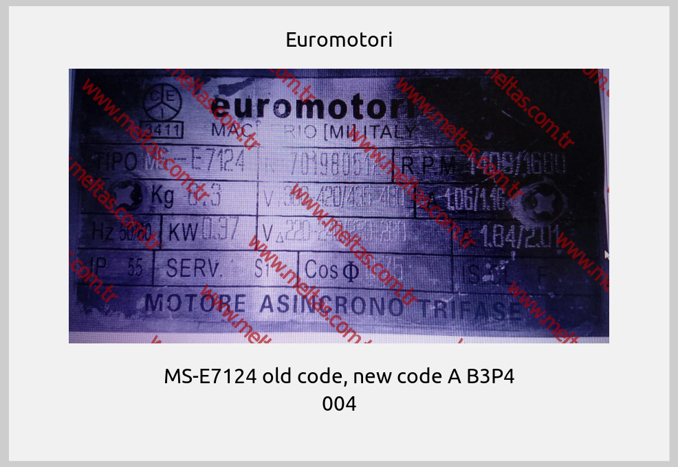 Euromotori - MS-E7124 old code, new code A B3P4 004