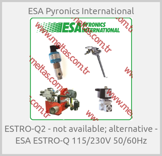 ESA Pyronics International-ESTRO-Q2 - not available; alternative - ESA ESTRO-Q 115/230V 50/60Hz
