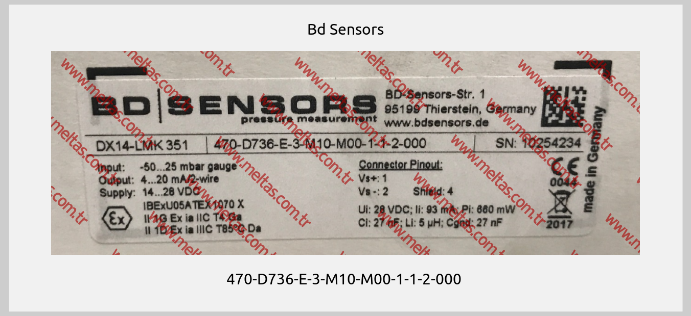 Bd Sensors - 470-D736-E-3-M10-M00-1-1-2-000 