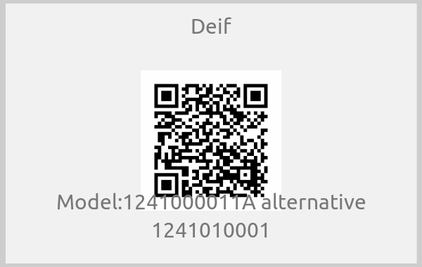 Deif - Model:1241000011A alternative 1241010001