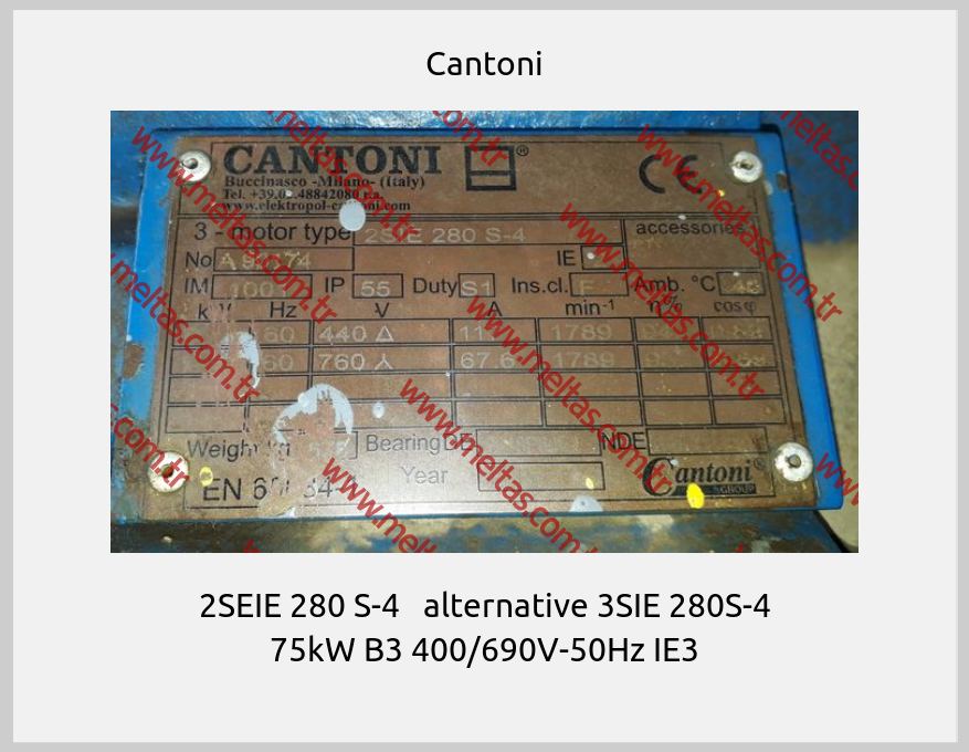 Cantoni-2SEIE 280 S-4   alternative 3SIE 280S-4 75kW B3 400/690V-50Hz IE3