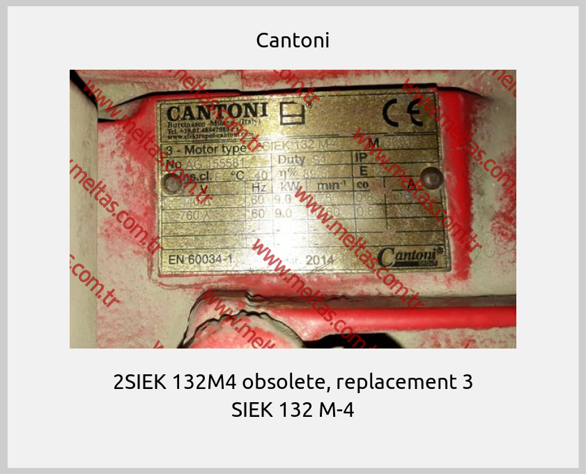 Cantoni - 2SIEK 132M4 obsolete, replacement 3 SIEK 132 M-4
