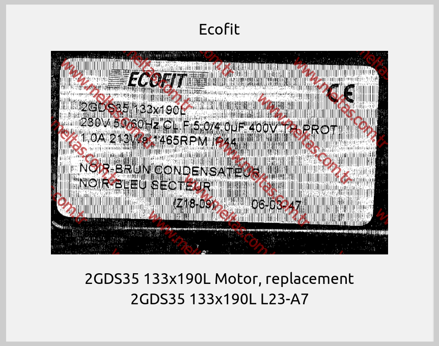Ecofit - 2GDS35 133x190L	Motor, replacement 2GDS35 133x190L L23-A7