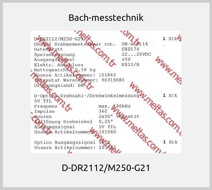 Bach-messtechnik - D-DR2112/M250-G21