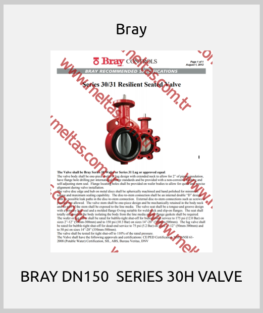 Bray - BRAY DN150  SERIES 30H VALVE