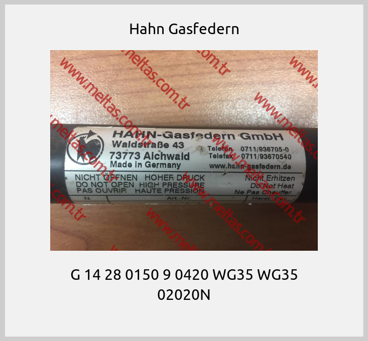 Hahn Gasfedern - G 14 28 0150 9 0420 WG35 WG35 02020N