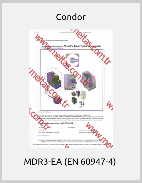 Condor - MDR3-EA (EN 60947-4) 