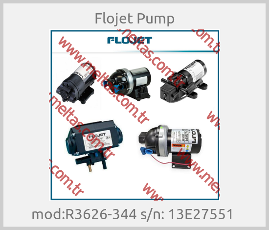 Flojet Pump - mod:R3626-344 s/n: 13E27551 